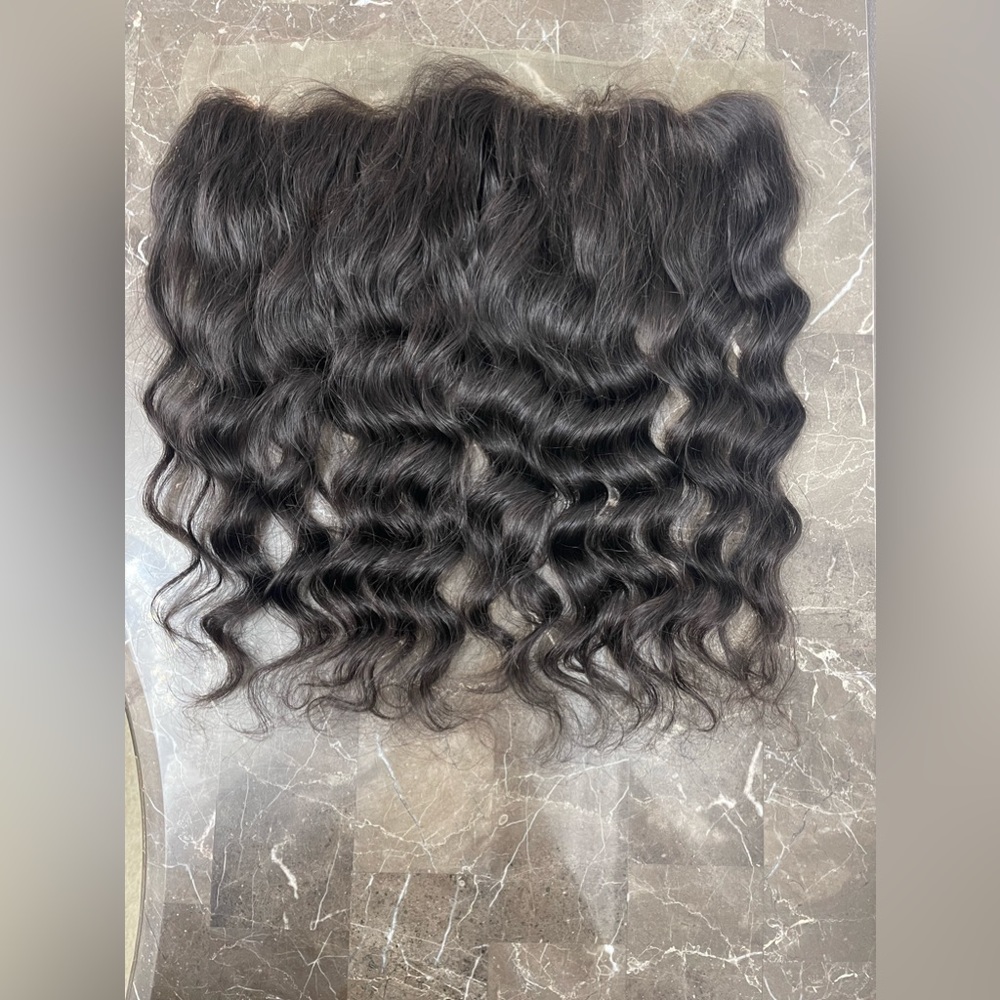 New! 16” Top Quality Raw Virgin Human Hair Bouncy Wave Lace Frontal